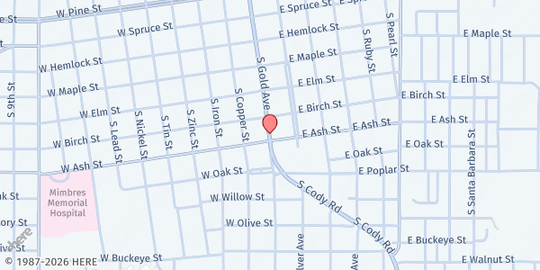 Map showing The Well - First Assembly of God at 615 S Gold Avenue, Deming, NM
