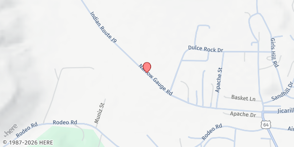 Map showing Jicarilla Apache Tribe CHR at 200 Narrow Gauge St., Dulce, NM