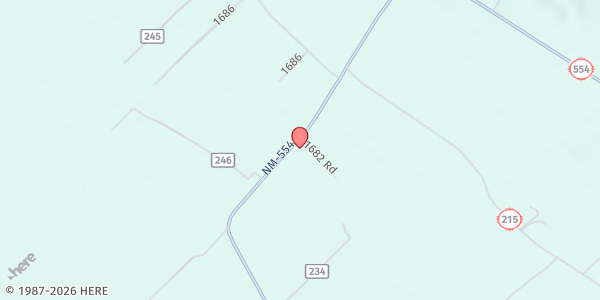 Map showing Alumni Hall at Northern NM Community College at 1190 NM 554, El Rito, NM
