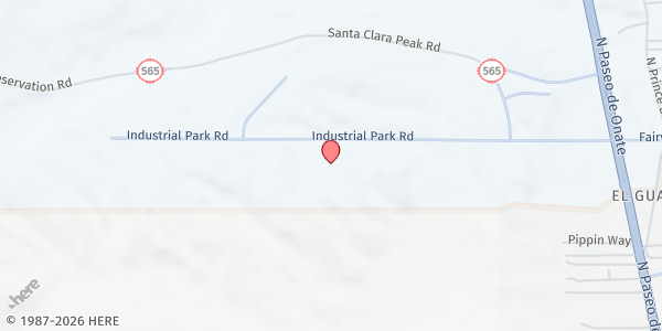 Map showing Carlos Vigil Middle School Student Pantry at 1260 Industrial Park Rd, Española, NM