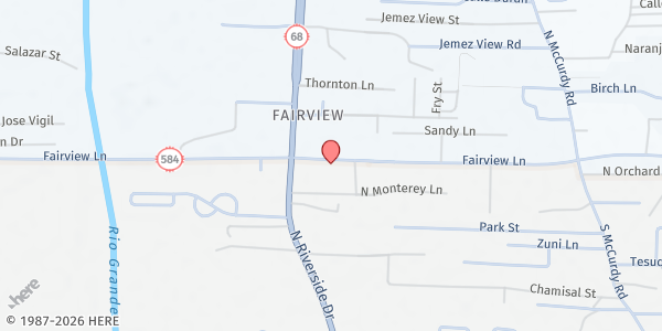 Map showing Casa De Corazon - Espanola at 902 Fairview Lane, Espanola, NM