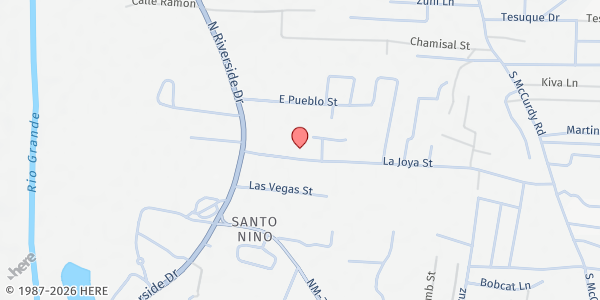 Map showing Casita De Comida at 705 La Joya St, Española, NM