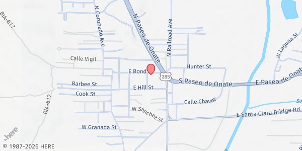 Map showing Coyote Senior Center at Forest Rd. 309, House #70, Espanola, NM