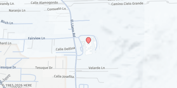 Map showing Española Valley High School Student Pantry at 1111 El Llano Rd, Española, NM