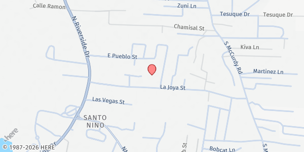 Map showing First Baptist Church at 913 La Joya St, Española, NM