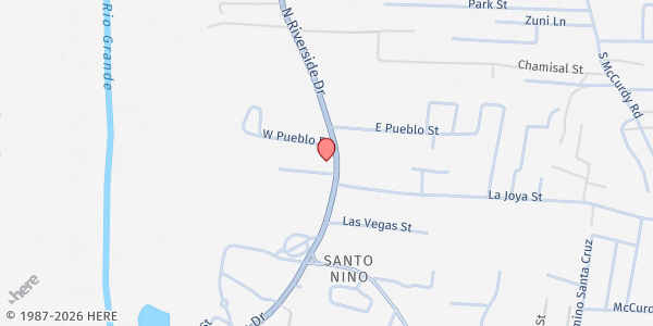 Map showing Habitat for Humanity - Española at 726 N Riverside Dr, Española, NM