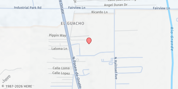 Map showing Northern New Mexico College Food Pantry at 921 N Paseo De Onate, Española, NM