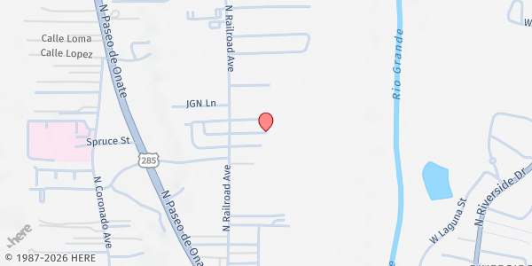 Map showing San Martin de Porres Soup Kitchen at 171 W Jonathan Dr., Espanola, NM