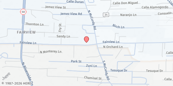 Map showing Tewa Women United at 1003 E Fairview Ln, Española, NM