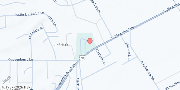 Map showing Fairacres Baptist Church at 5100 W Picacho Ave., Fairacres, NM