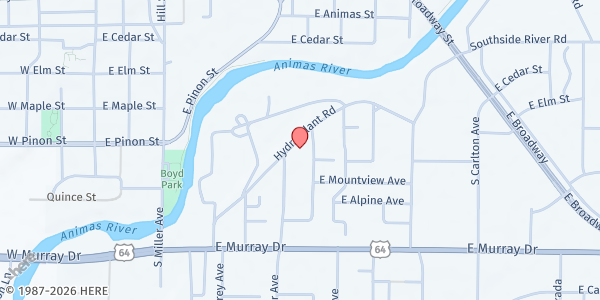 Map showing Come As You Are at 5612 Lola Lane, Farmington, NM