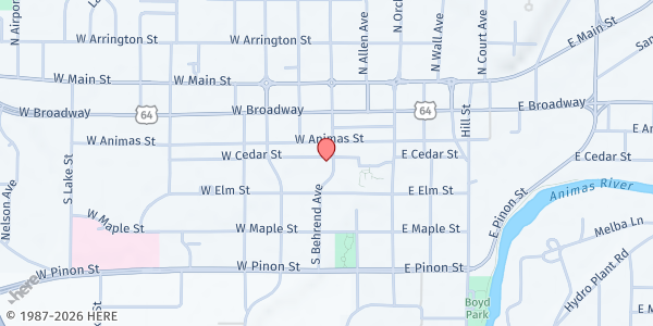 Map showing Daily Bread Program - Farmington at 405 S Behrend Ave, Farmington, NM