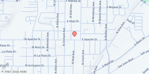 Map showing Family Crisis Center at 208 E. Apache Street, Farmington, NM
