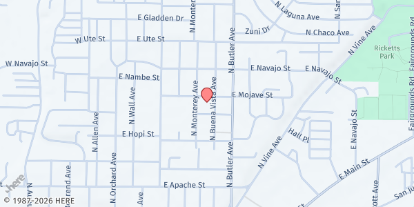 Map showing First United Methodist Church at 808 N Monterey Ave., Farmington, NM