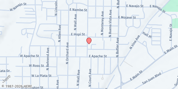 Map showing Masada House at 610 N Dustin Ave., Farmington, NM