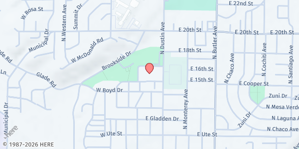 Map showing Oasis Ministries at 1601 N Dustin Ave B, Farmington, NM