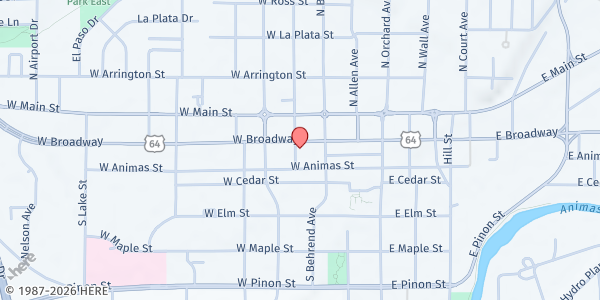 Map showing Salvation Army Church - Farmington at 319 W Broadway, Farmington, NM