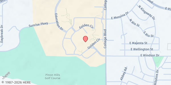 Map showing San Juan College at 4601 College Blvd, Farmington, NM