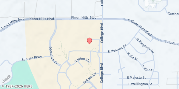 Map showing San Juan College Harvest Food Hub at Quality Center for Business, Farmington, NM