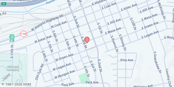 Map showing Answer God's Call Ministry at 215 W Mesa Ave., Gallup, NM