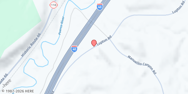 Map showing Bread of Life Baptist Church at 110 Lupton Rd., Gallup, NM