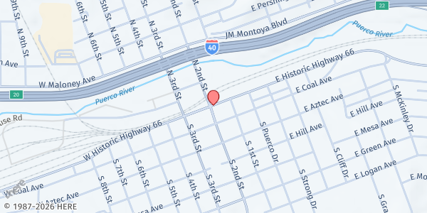 Map showing Na'nizhoozi Center, Inc. at 506 Francis St., Gallup, NM