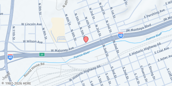 Map showing St Joseph's at 400-404 N 5th St., Gallup, NM