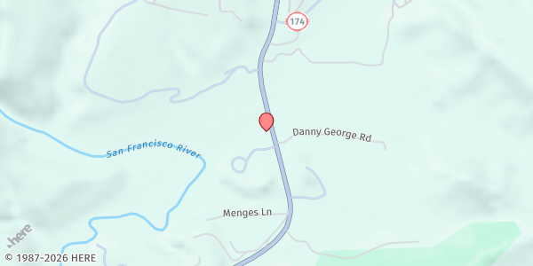 Map showing Santo Nino Catholic Church at HC 61 Box 430, Glenwood, NM