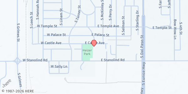 Map showing Celebracion Cristiana at 301 E Castle Ave., Hobbs, NM