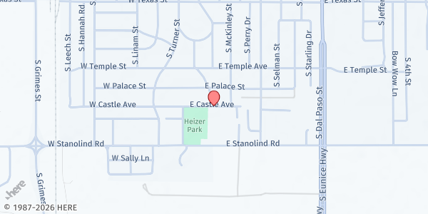 Map showing Celebracion Cristiana at 301 E Castle Ave, Hobbs, NM