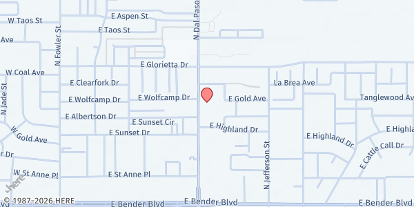 Map showing Hobbs Bethel Assembly of God at 2714 N Dal Paso St., Hobbs, NM