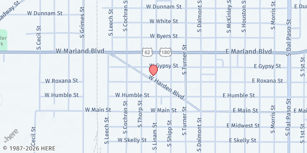 Map showing Isaiah's Soup Kitchen at 304 W. Harden Blvd, Hobbs, NM