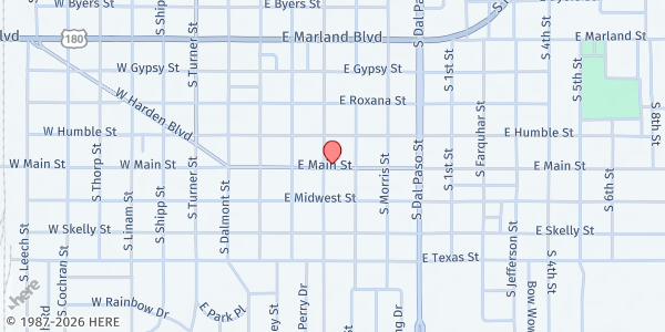 Map showing Salvation Army of Hobbs at 520 East Main, Hobbs, NM