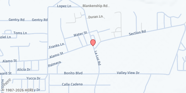 Map showing La Luz Food Pantry at #4 La Luz Rd., La Luz, NM