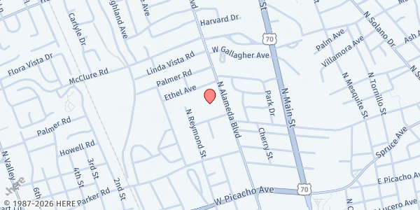 Map showing Alameda Elementary at 1325 N. Alameda Blvd, Las Cruces, NM