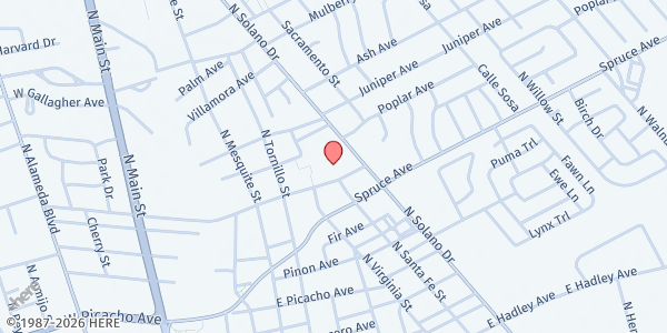 Map showing Booker T. Washington at 755 E. Chestnut, Las Cruces, NM