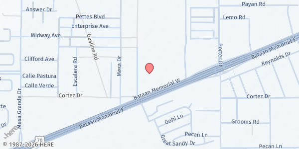 Map showing Bread of Life Pantry - Las Cruces at 5605 Bataan Memorial W, Las Cruces, NM