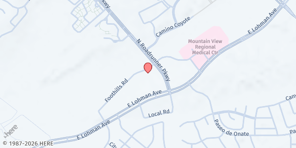 Map showing Community Action Agency - Southern at 3880 Foothills Rd., Las Cruces, NM