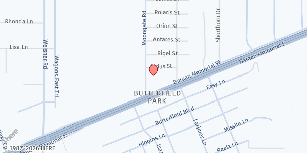 Map showing East Mesa Baptist Church at 6160 Moongate Rd., Las Cruces, NM