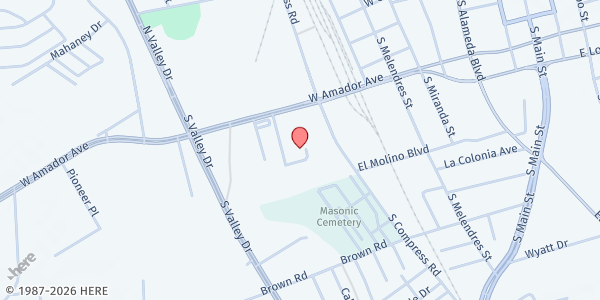 Map showing El Caldito Soup Kitchen at 999 Amador Avenue, Las Cruces, NM