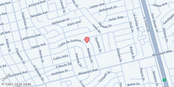 Map showing Frank O'Brien Papen Community Center at 304 S Bell St., Las Cruces, NM