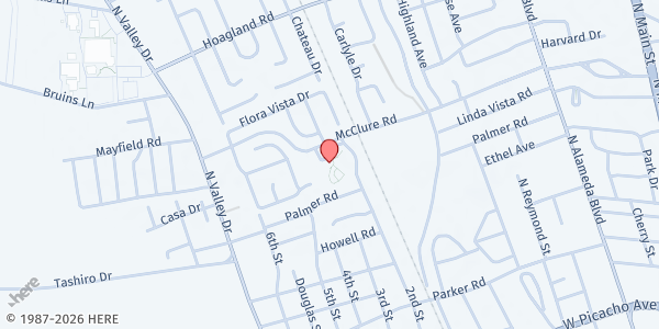 Map showing Henry R. Benavidez Senior Center at 1045 McClure Rd., Las Cruces, NM