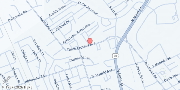 Map showing Manna New Mexico - Las Cruces at 240 Three Crosses Ave, Las Cruces, NM