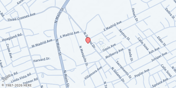 Map showing Mira Vista Villa at 2141 North Solano Dr., Las Cruces, NM