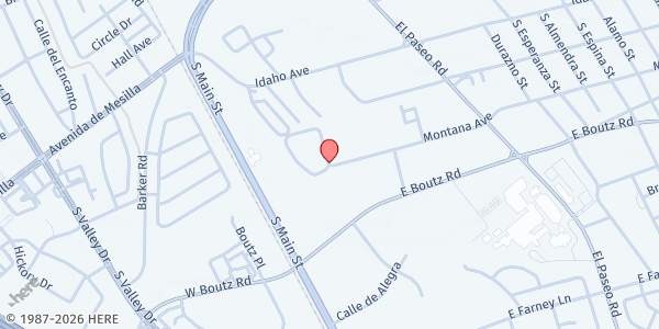 Map showing Montana Meadows Apartments at 201 E Montana Ave, Las Cruces, NM