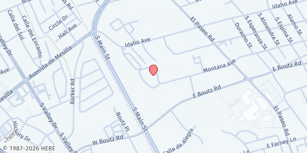 Map showing Montana Meadows Food Pantry at 201 E Montana Ave., Las Cruces, NM