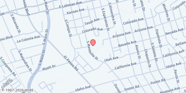 Map showing Munson Senior Center at 975 S Mesquite St., Las Cruces, NM