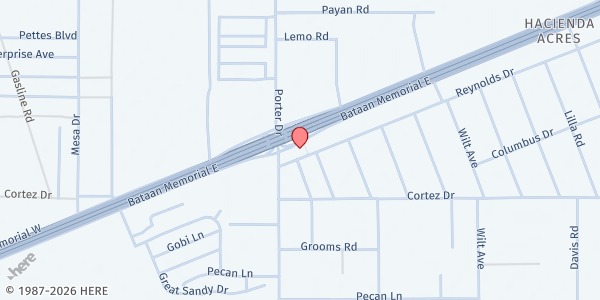 Map showing Sage Cafe Senior Center at 6121 Reynolds Dr., Las Cruces, NM