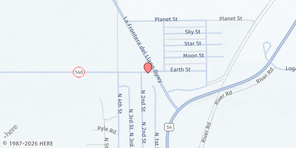 Map showing Logan Mobile Food Pantry - American Legion Bingo Hall at 101 8th Street, Logan, NM