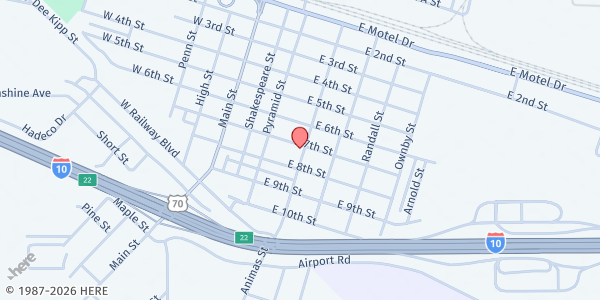 Map showing Assembly Of God Church at 701 Animas St., Lordsburg, NM